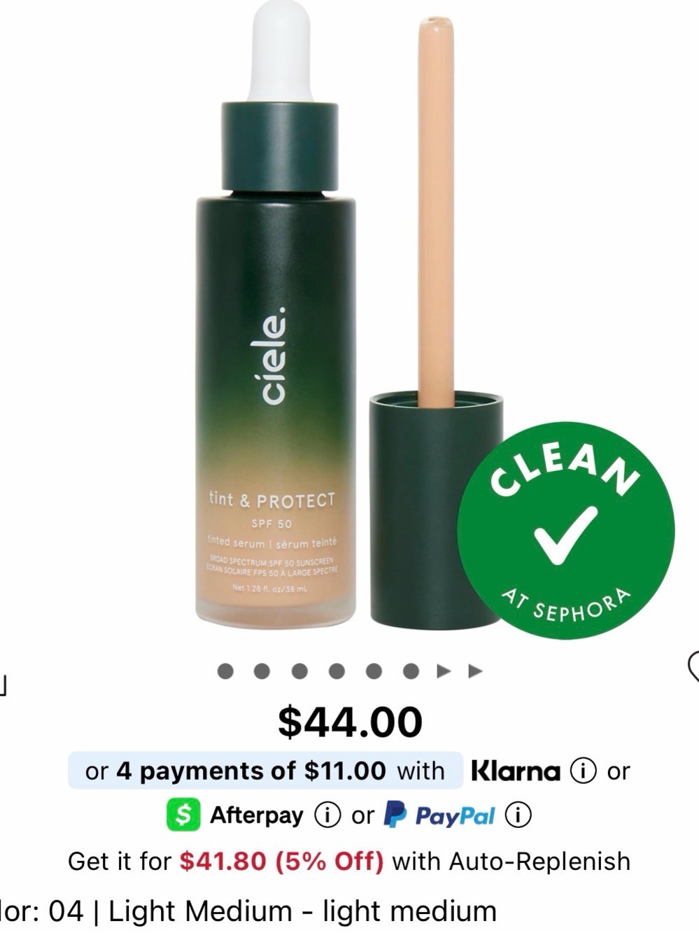 Ciele tint & protect shade 4 light medium new